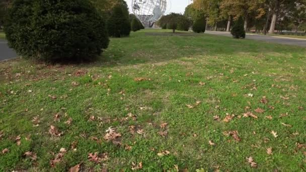 Queens New York Usa October 2019 Unisphere Flushing Meadows Park — Stock Video