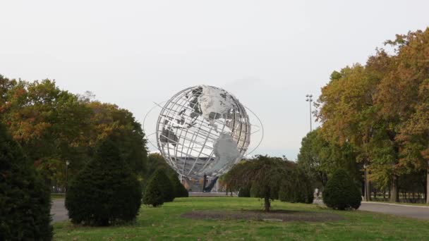 Queens Nueva York Octubre 2019 Unisphere Flushing Meadows Park Nueva — Vídeos de Stock