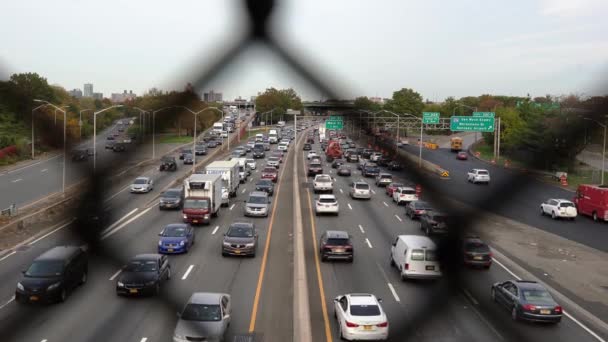 Квинс Нью Йорк Сша Октября 2019 Автострада Лонг Айленде Квинсе — стоковое видео