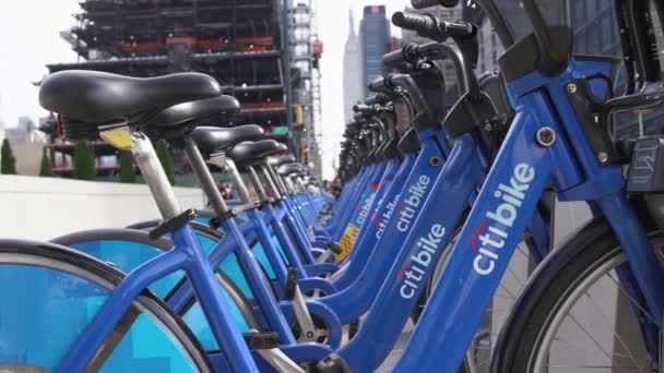 Manhattan New York Usa October 2019 Citi Bike Station Bicycle — Stock Video