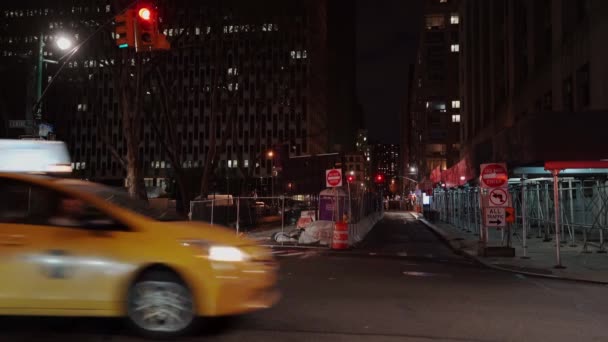 Manhattan Nueva York Noviembre 2019 Señal Tráfico Cerrada Parpadeando North — Vídeo de stock