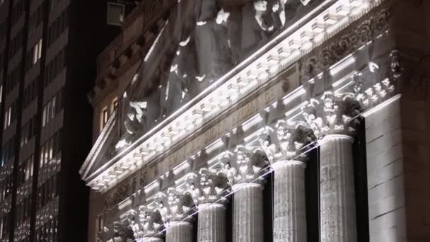 Манхэттен Нью Йорк Сша Ноября 2019 Приближается Нью Йоркской Фондовой — стоковое видео