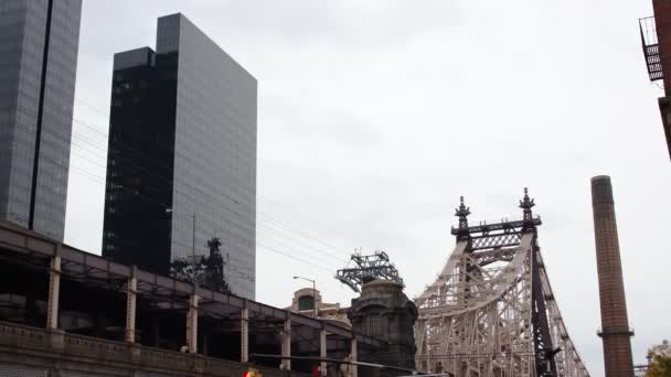 Manhattan New York Verenigde Staten November 2019 Queensboro Brug Tram — Stockvideo