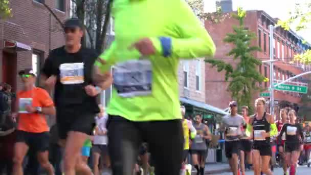 Brooklyn Nueva York Noviembre 2019 Corredores Maratón Nueva York Evento — Vídeos de Stock