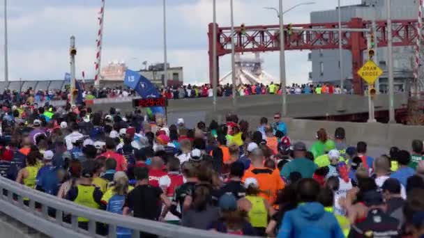 Brooklyn New York Usa November 2019 Extremely Crowded Marathon Race — Stock Video