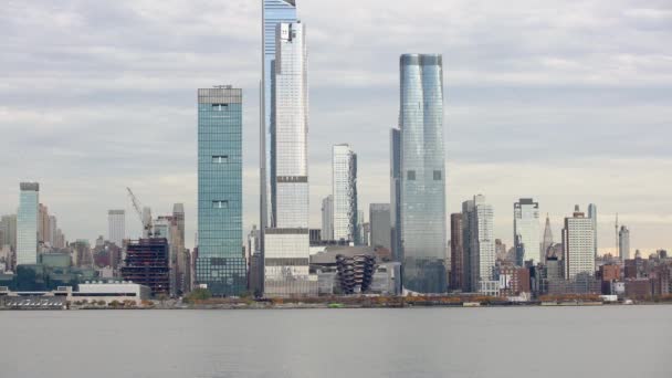 Hoboken Nueva Jersey Noviembre 2019 Hudson Yards Rascacielos Visto Desde — Vídeos de Stock