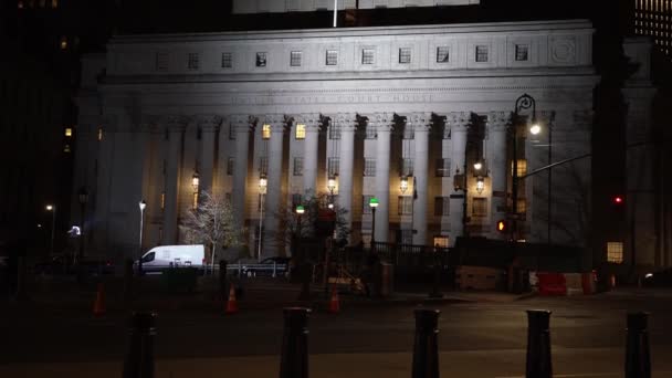 Manhattan Nueva York Noviembre 2019 Palacio Justicia Iluminado Nueva York — Vídeos de Stock