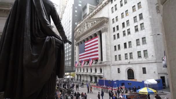 Manhattan New York Usa November 2019 George Washington Statue View — Stock Video