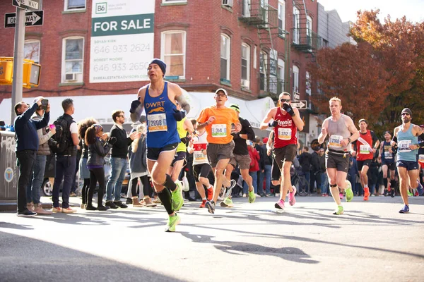 Brooklyn New York Usa November 2019 Marathon Löpare Brooklyn Folk — Stockfoto