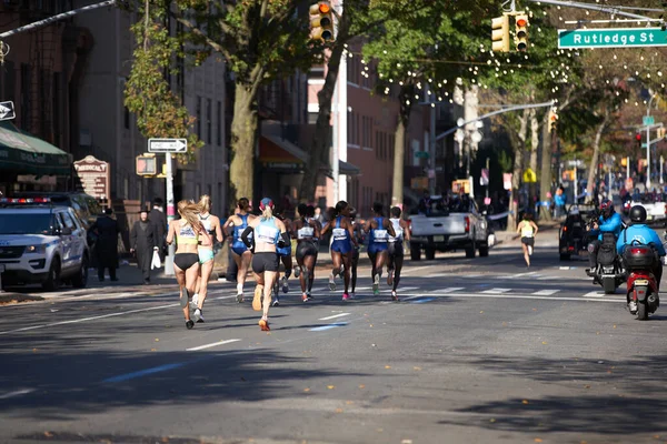 Brooklyn Nova York Eua Novembro 2019 Principais Corredores Maratona Durante — Fotografia de Stock