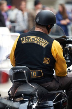 Manhattan, New York, ABD - 11 Kasım. 2019: ABD 'li gaziler New York. NYC 'deki geçit töreninde Gaziler Motosiklet Kulübü