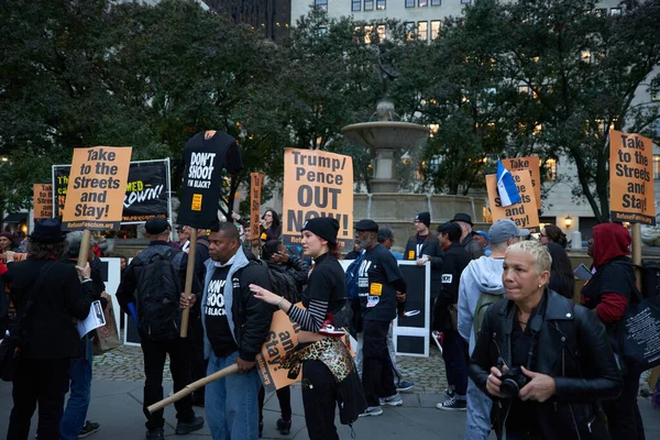 Manhattan Nova York Eua Outubro 2019 Pessoas Protestando Manifestando Contra — Fotografia de Stock