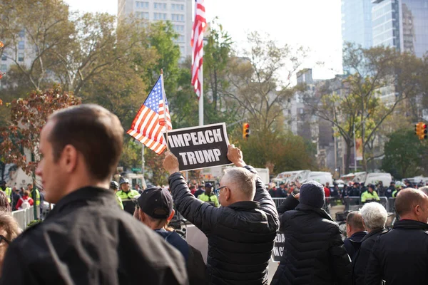 Манхэттен Нью Йорк Сша Ноября 2019 Протестующий Трамп Мэдисон Сквер — стоковое фото