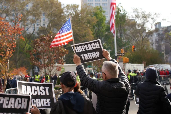Манхэттен Нью Йорк Сша Ноября 2019 Протестующий Трамп Мэдисон Сквер — стоковое фото