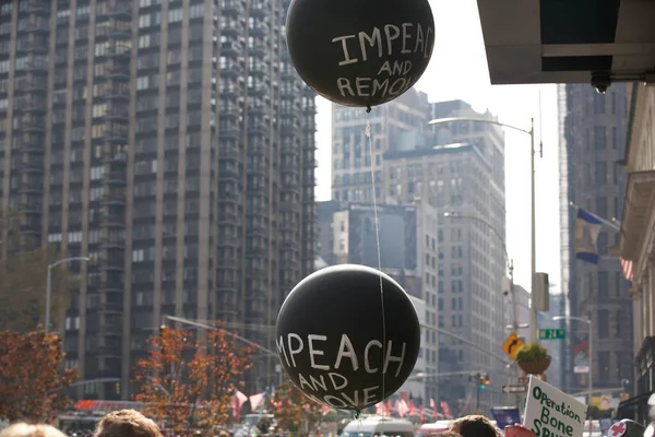 Manhattan Nowy Jork Usa Listopada 2019 Impeach Usunąć Balony Nowym — Zdjęcie stockowe