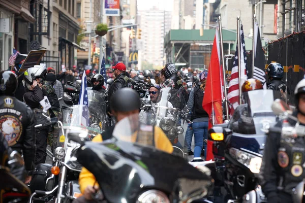 Manhattan New York Usa Novembre 2019 Veterani Moto Club Sulla — Foto Stock