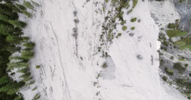 Playa Aérea Lago Los Alpes Popular Lago Braies Los Dolomitas — Vídeo de stock