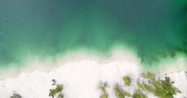 Flygvit Strand Och Turkost Vatten Vackra Sandstränder Uppifrån Och Ner — Stockvideo