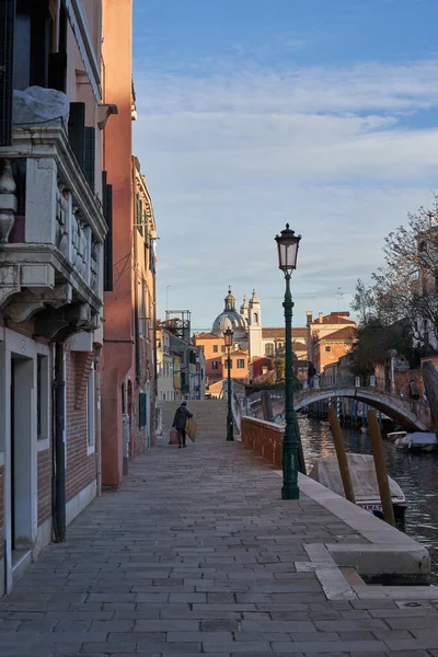 Alleys Canals Veneza Pôr Sol Veneza Famosa Cidade Italiana — Fotografia de Stock