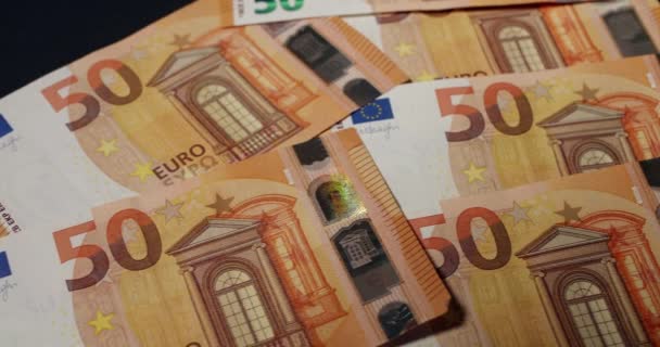 Евро Фон Евро Банкноты Качестве Фона — стоковое видео