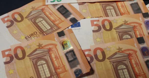50ユーロ紙幣の新しい古いデザイン 欧州通貨同盟からのEur通貨 — ストック動画