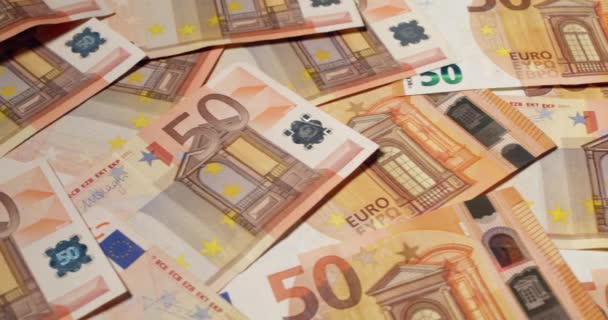 Diseño Nuevo Antiguo Billetes Euros Moneda Euros Unión Monetaria Europea — Vídeo de stock