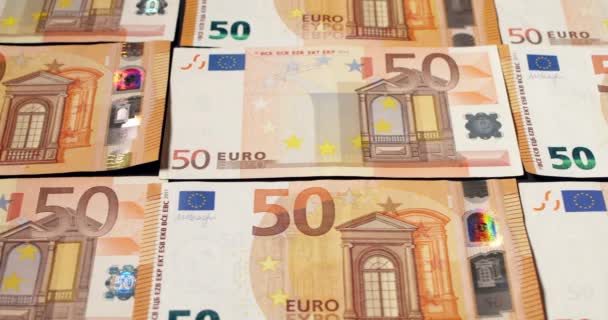 Fondo Euros Billetes Euros Como Fondo Billetes Nuevos Viejos Euros — Vídeo de stock