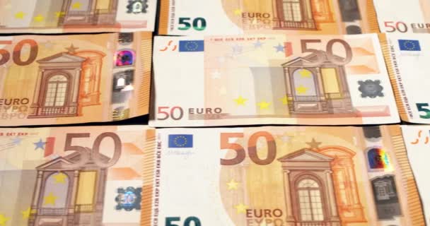 Fondo Euros Billetes Euros Como Fondo Moneda Del Euro — Vídeo de stock