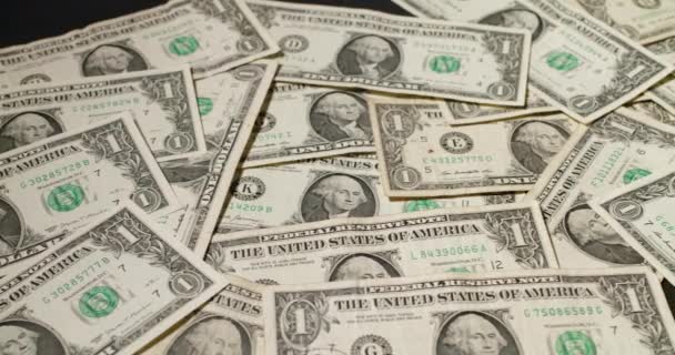 1米ドル紙幣 アメリカ合衆国の通貨 米国のインフレ率の上昇 — ストック動画