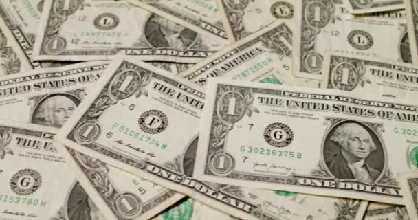 Одна Банкнота Доларах Сша Валюта Сполучених Штатів Америки Інфляція Сша — стокове відео