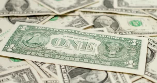 1ドル紙幣の背景 米ドルのお金と通貨 ドルのパターン 一ドル札の裏側 — ストック動画