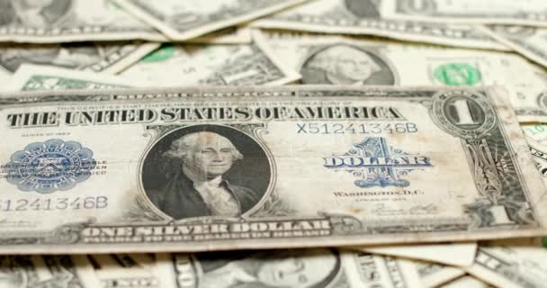 Rare Silver Certificate Dollar Одна Банкнота Долара Сша Інфляція Сполучених — стокове відео