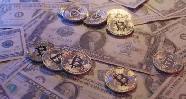 Bitcoin Sur Les Billets Dollars Américains Certificat Argent Rare Dollar — Video