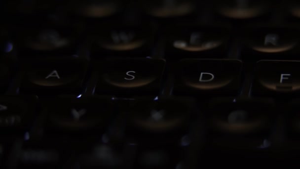 Verlicht Toetsenbord Duits Computertoetsenbord — Stockvideo