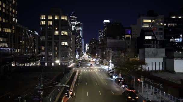 美国纽约市 13号 2021年11月 纽约第十大道的交通 纽约市道路的高角景观 — 图库视频影像