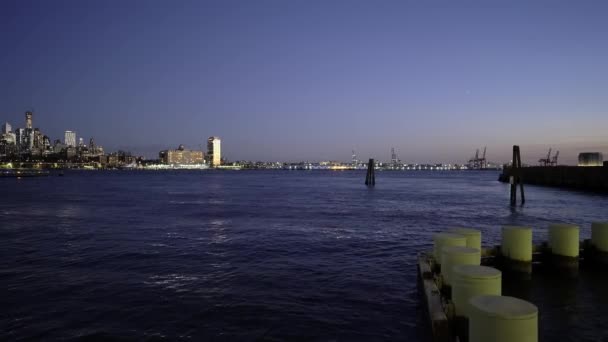 East River Manhattanie Widok Brooklyn Podczas Zmierzchu Zachód Słońca Nowym — Wideo stockowe