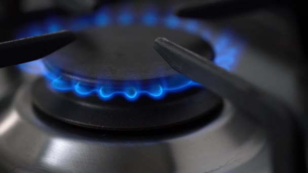 Brucia Gas Naturale Fuoco Della Stufa Gas Naturale Liquido Costoso — Video Stock