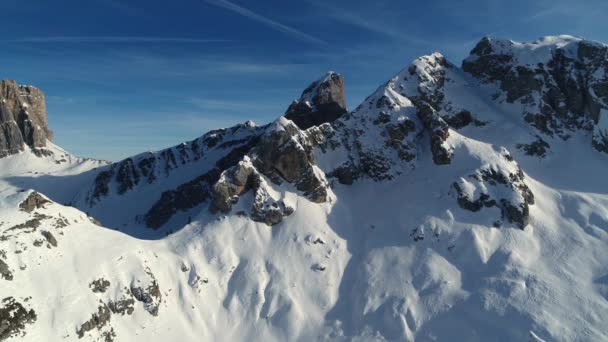 Paysage Hivernal Aérien Belles Montagnes Dolomite Dans Les Alpes Paysage — Video