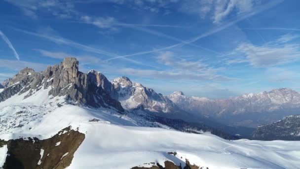 Weite Berglandschaft Von Oben Antenne Der Dolomiten Den Alpen — Stockvideo
