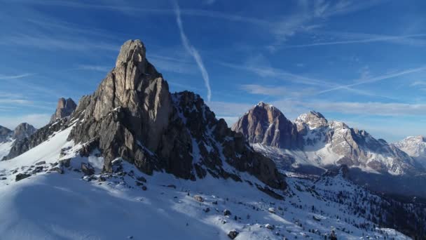 Cień Światła Antena Monte Nuvolau Passo Giau Dolomitach — Wideo stockowe
