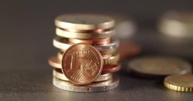 Bir Cent Euro Coin Odak Noktası, Avrupa Üye Devletleri Para Birimi. Avrupa 'da ekonomi, en küçük bronz sikke