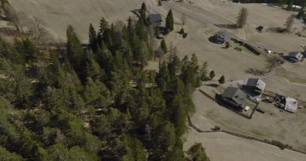 Luchtlandschap Van Sassolungo Mountain Val Gardena Valley Het Voorjaar Luchtdolomieten — Stockvideo