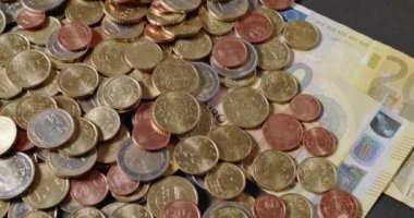 200 Euro Banknote, Euro banknotlarının yeni ve eski tasarımı. Değişik boyutlarda madeni paralara geçiş