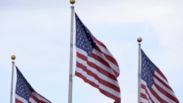 Usa Flagga Slow Motion Stjärnor Och Ränder Flagga Amerikas Förenta — Stockvideo