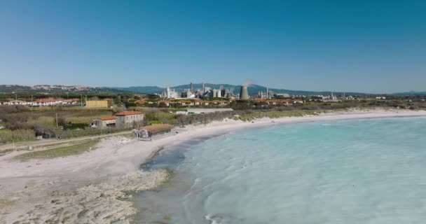 Spiaggie Bianche Rosigniano Toscana Vista Aérea Playas Arena Planta Química — Vídeos de Stock