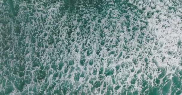 Top View Waves Aerial View Ocean Seen Waves Braking — Stock Video