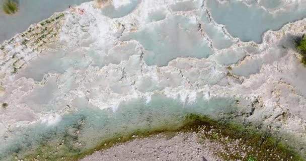 Saturnia Italien Februar 2022 Toskana Italien Naturbad Mit Wasserfällen Und — Stockvideo