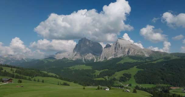 Langkofel Gröden Italien Bergluftlandschaft Den Alpen Wandern Den Dolomiten — Stockvideo