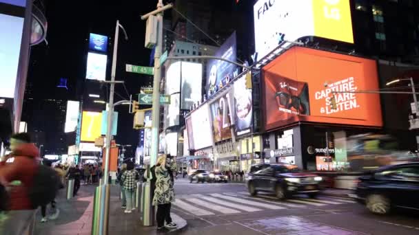 Manhattan Usa November 2021 Hosszú Expozíció Hosszú Expozíció Times Square — Stock videók