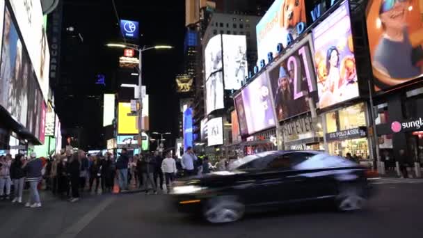 Manhattan Verenigde Staten November 2021 Long Exposure Times Square Lange — Stockvideo